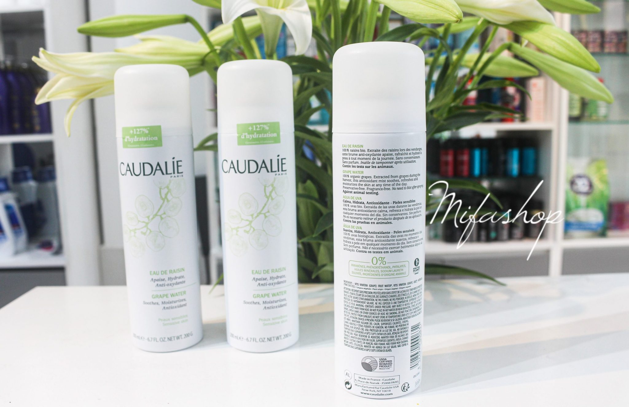 Xịt khoáng caudalie eau de raisin grape water paris - Ảnh 3