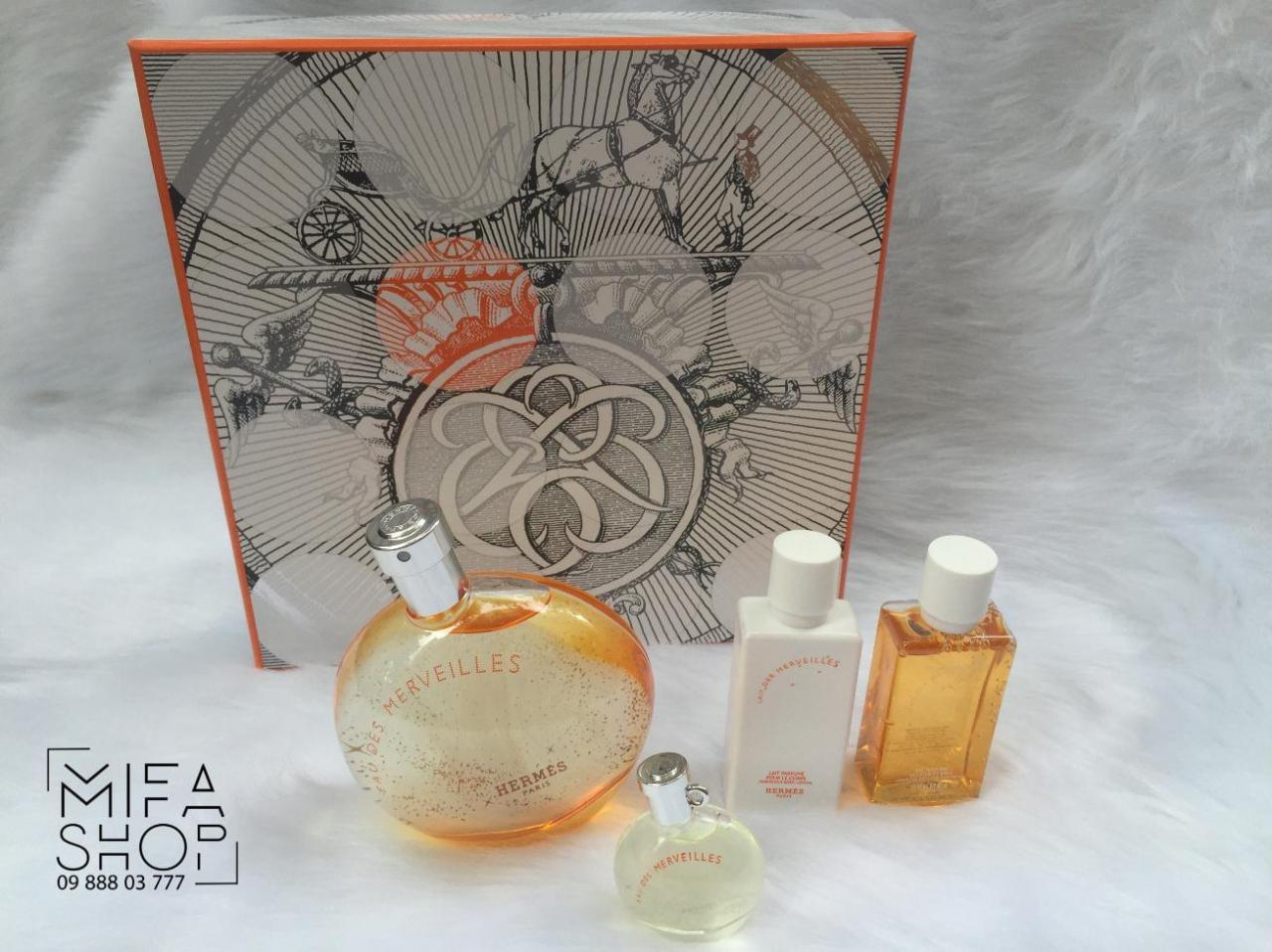 GIFTSET NƯỚC HOA EAU DES MERVEILLES HERMES EDT 100ML