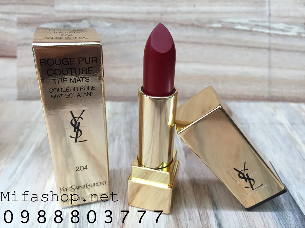 SON YSL ROUGE PUR COUTURE THE MATS 204-ROUGE SCANDAL