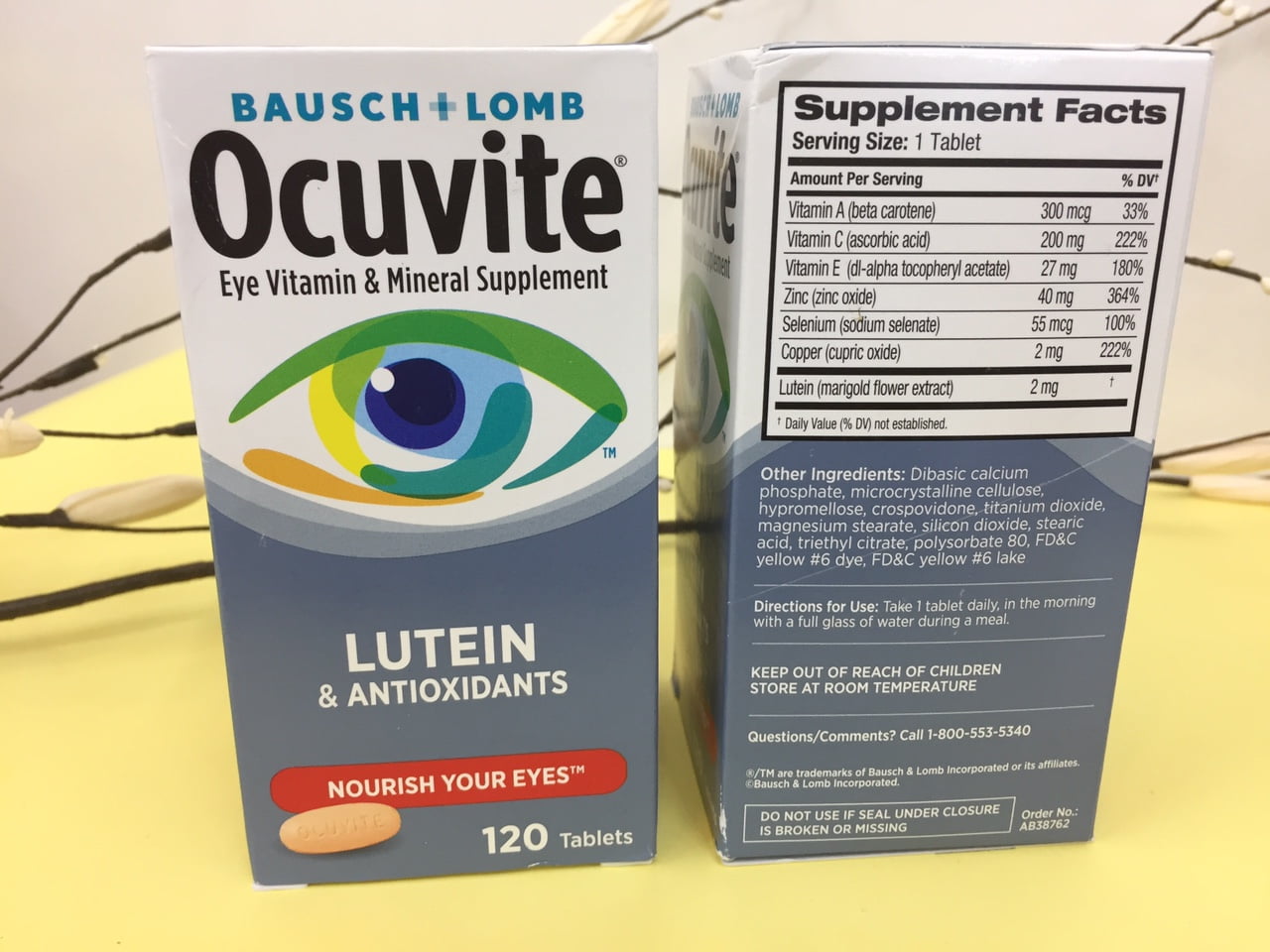 Viên Uống Bổ Mắt Bausch + Lomb Ocuvite Eye Vitamin & Mineral Supplement 120 viên