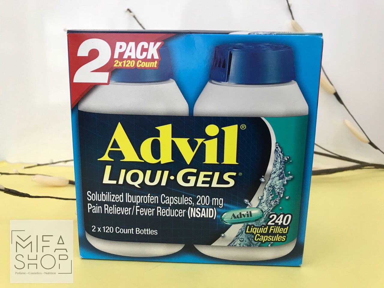 Viên uống giúp giảm đau hiệu quả Advil Liqui Gels 2 x 120 viên 