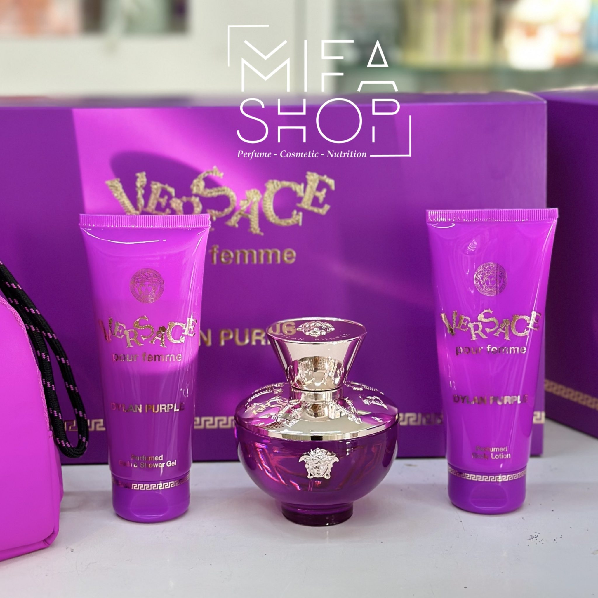 Bộ Nước Hoa Versace Dylan Purple Pour Femme Túi Xách - Ảnh 2