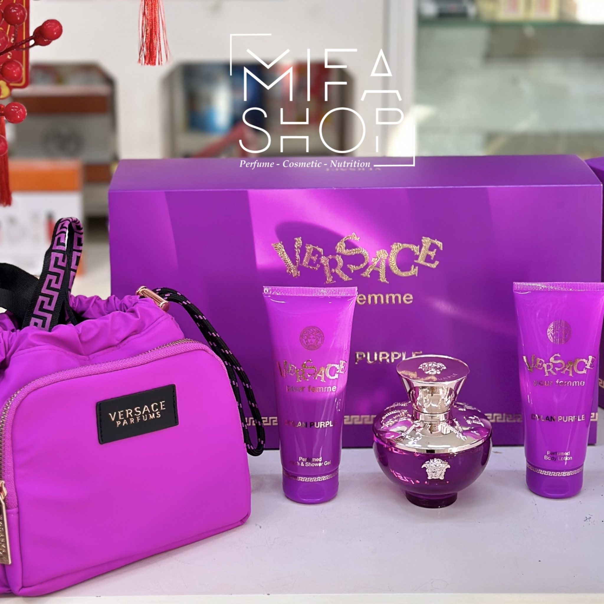 Bộ Nước Hoa Versace Dylan Purple Pour Femme Túi Xách - Ảnh 4