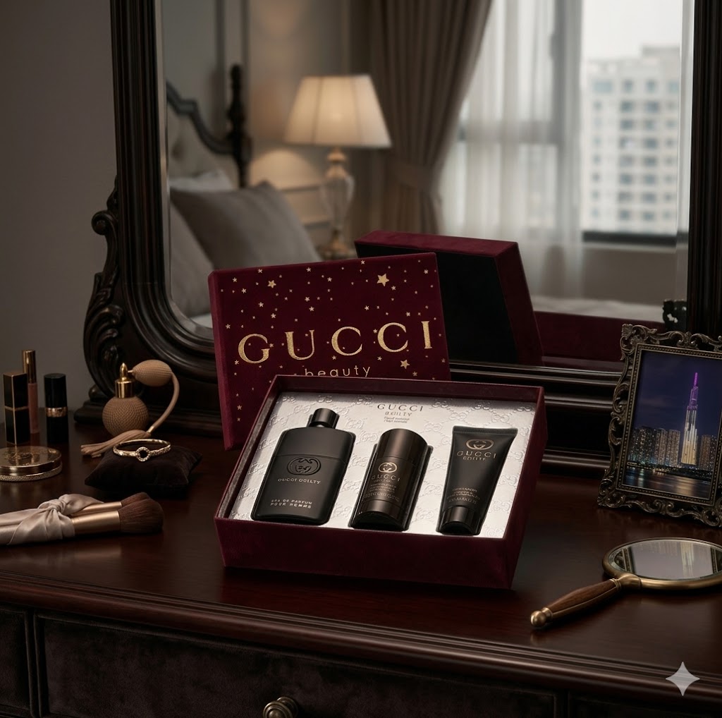 Giftset Gucci Guilty Pour Homme 90ml, lăn khử mùi, gel tắm